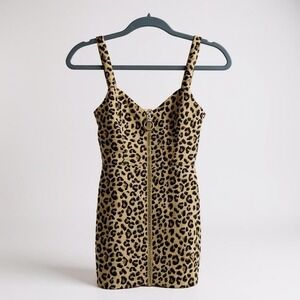 H&M Divided Leopard‎ Print Dress With Zipper Front & Straps